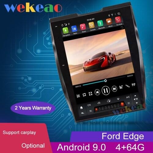 Wekeao 12.1" Vertical Screen Tesla Style 1 Din Android 9.0 Car Radio Auto GPS Navigation For Ford Edge Dvd Multimedia Player 4G