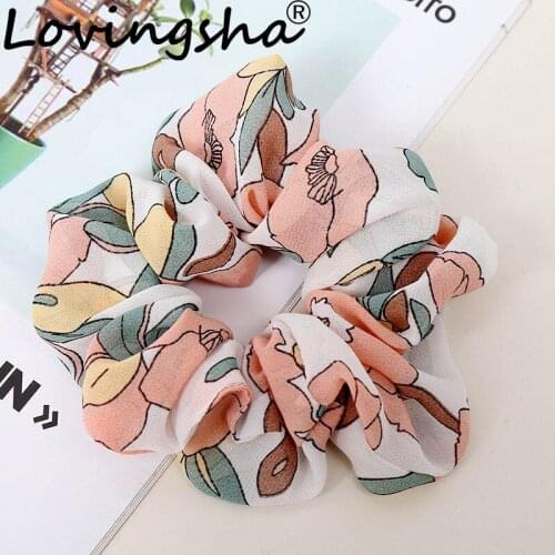 LOVINGSHA Hair Accessories For Women Brand Girl Ladies Hair Tie Floral Lady Scrunchies Female Ponytail Hair Holder Rope ATC067