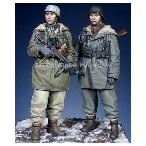 1/35 resin figure soldier model Kharkov soldier two people GK white model hand to do WWII 192