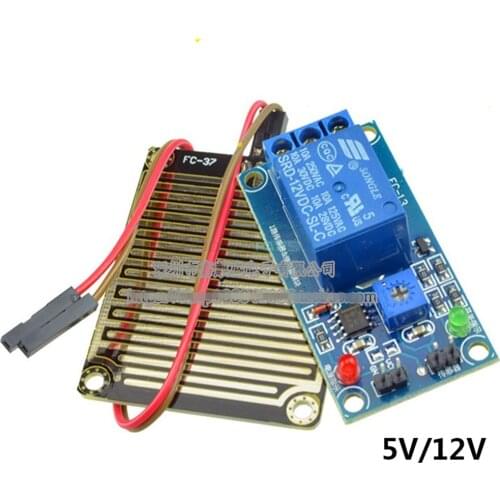 1PCS 5V/12V Raindrop Controller Relay Module Foliar Humidity Waterless Switch Rain Sensor