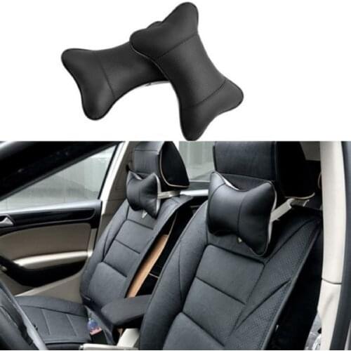 1 PCS Travel Car Auto Seat Head Neck Rest Leather Cushion Pad HeadRest Bone Pillow GM Headrest (26 X 18.5 X 8.5cm)