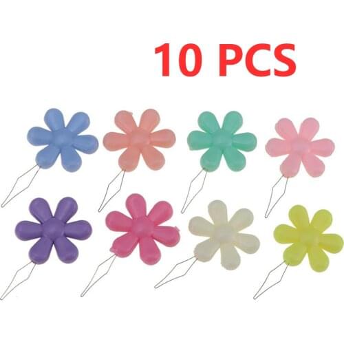 10pcs Elderly Easy Sewing Needle Device Threader Thread Guide Tool Garment Sewing Needlework Flower Shape Threader Random Color
