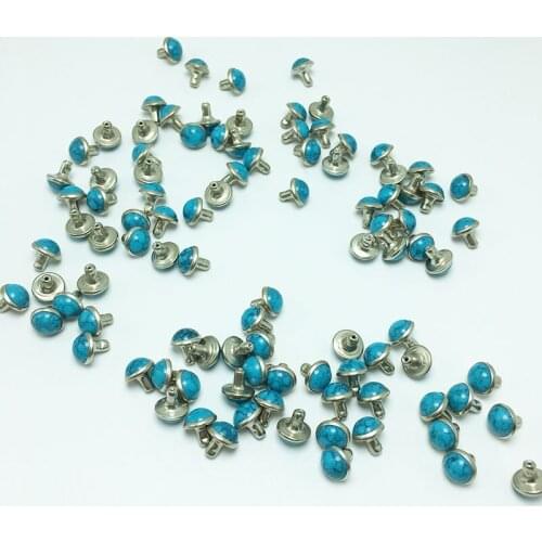 100 Pcs Turtoise blue Rhinestone Crystal Rivet DIY Clothing Bag Leather Crafts Decoration Garment Sewing Glass Drill Nail Button