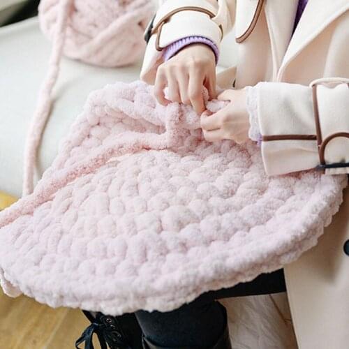 230g/27M ThinkThings Chenille Yarn for Blanket Knitting Thick Crochet Knitting Yarns for Home DIY Décor Projects Arm Knitting