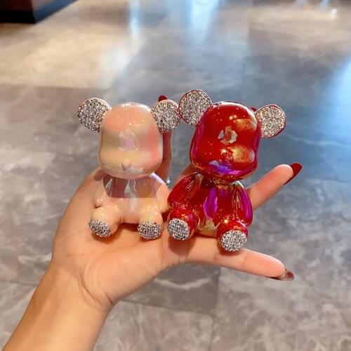 7.5cm Gloomy Bear Figurines Super Cute Sparkling Anime Car Accessories Pink Red Bomgom Bears Doll Car Interior Home Decoration