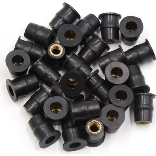 30Pcs Black Rubber Motorcycle Windscreen Windshield Screen Well Nuts