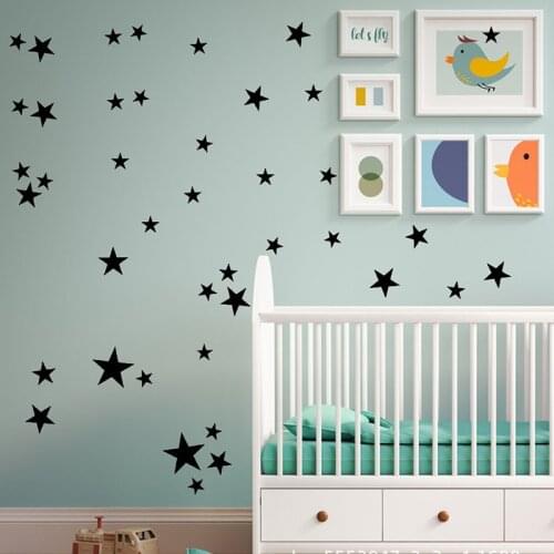 1pcs Childrens Room Decoration Wall Stickers Dress Up Fantasy Starry Sky Little Star Stickers Colorful Little Stars Wallpaper