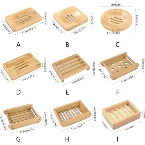 Natural Bamboo Wood Soap Dish Rack Storage Box Case Container Holder Bath Shower Soap Plate Tray Rack Bathroom Accessories