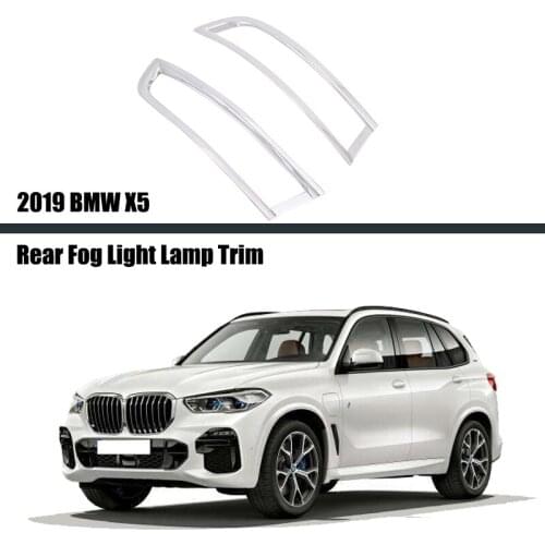 For BMW X5 2019 2020 2021 ABS Chrome Exterior Rear Tail Fog Light Lamp Cover Trim 2pcs Car Styling Accessories