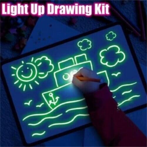 1PC A5 LED Illuminated Drawing Board Graffiti Drawing Board Magic Drawing with Interesting Highlighter Educational Toys