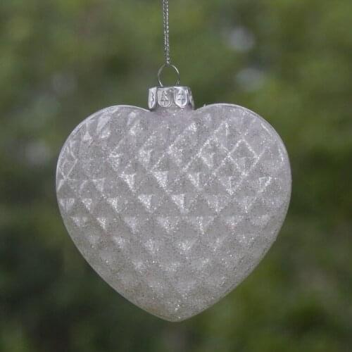 Christmas tree decorations White concave-convex love glass pendant Painted glass