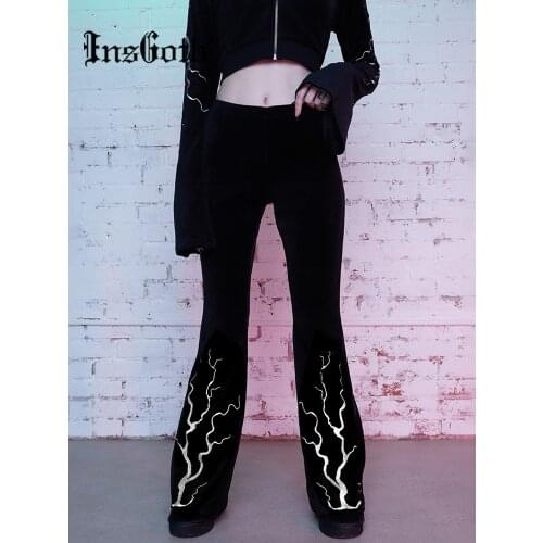 INSGOTH Women's Velvet Trousers