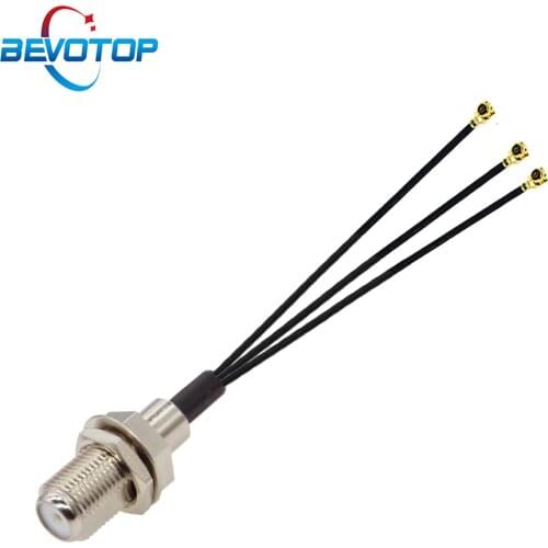 10PCS/lot F Female to 3 IPX IPEX1 u.FL Female 1 F t o 3 IPX Splitter Adapter Cable RG178 Pigtail WIFI Antenna Extension Jumper