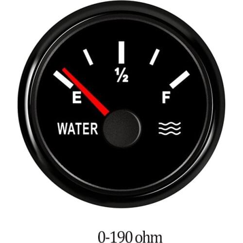 Mini Water Level Gauge Indicator Water Tank Liquid Indicator for Car Boat 0 190 ohm 12V 24V 52mm with Red LED LIGHT