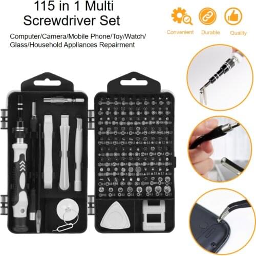 115 PCS in 1 Multi Screwdriver Set Precision Screw Driver Repair Tool for Computer PC Mobile Phone Hand Tools for DeWalt Makita