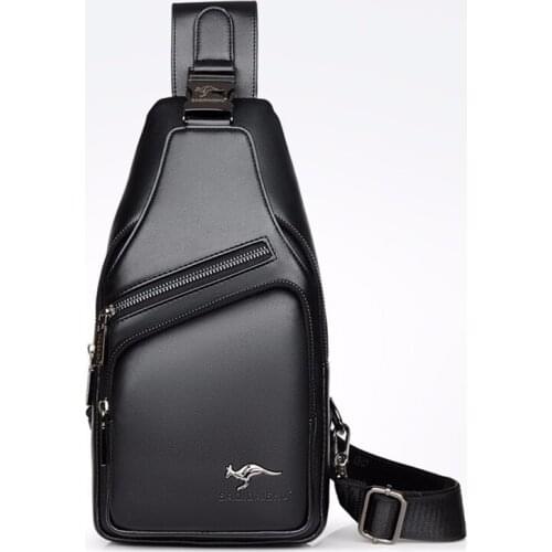 The new 2020 autumn han edition mens chest bag pu headphone jack men shoulder bag retro mens bags