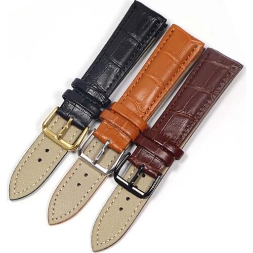 Genuine Leather Watchbands 12/14/16/18/20/22/24 mm Watch Steel Pin buckle Band Strap High Quality Wrist Belt Bracelet