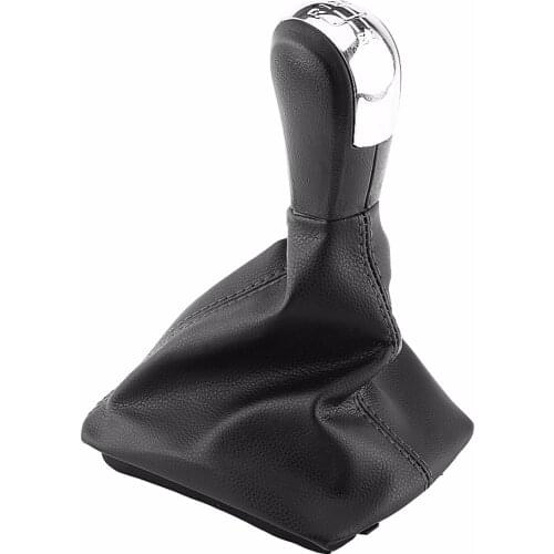 5 Speed Car Gear Shift Knob Gaiter Boot Kit For Skoda Octavia 2004-2012 Car Style PU Leather Gear Shift Knob Gearstick Gaiter