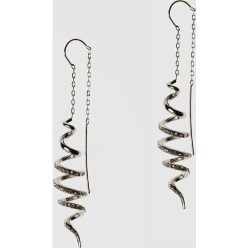 Amorita boutique trendy silver color crystal drop earrings