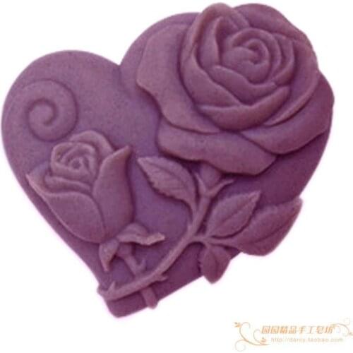 Rose Heart Silicone Soap mold handmade 3d silicone mould DIY Craft molds S079