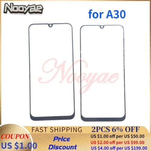 Novaphopat 10Pcs/Lot A305 Glass Screen For Samsung A30 Glass lens Front Outer Panel ( NOT Touch Sensor Digitizer )