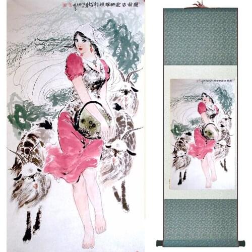 Traditional Chinese pretty girls painting Home Office Decoration beauty girl painting19060803
