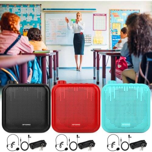 Gosear Voice Amplifier 12W 1200mAh Multifunctional Teachers Portable Voice Amplifier with Microphones for Tourist Speech Meeting