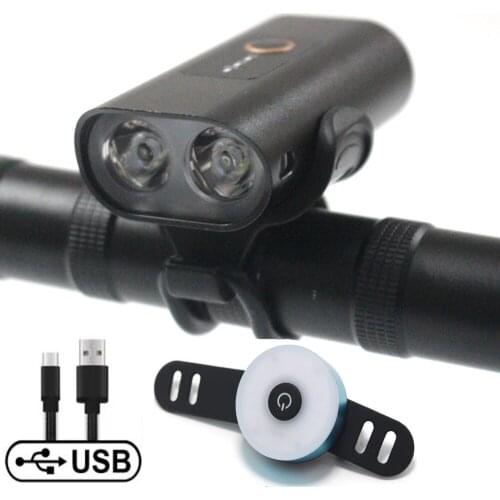 Bike Light 2000 Lumens Waterproof XM-L T6 LED MTB Bicycle Headlight Lamp Flash light +USB Rechargeable Tail lights