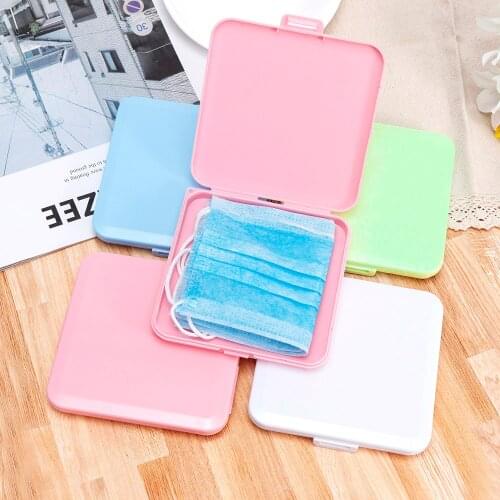 1pcs Plastic Portable Mask Square Storage Box Dust-proof Pills Seal Case Disposable Face Shield Container Holder Organizer