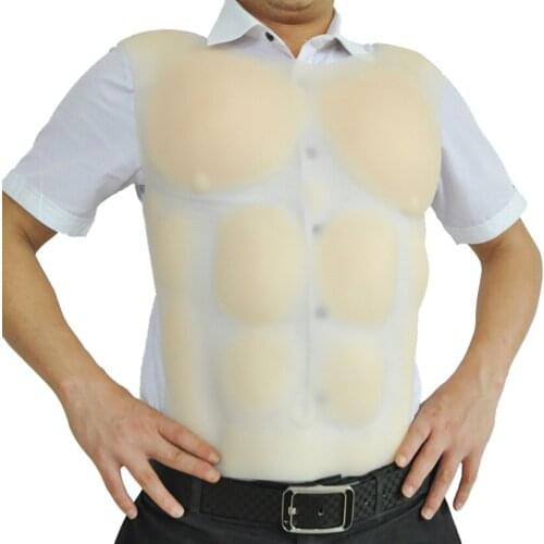 2300g Hunk Chest Muscle Man Silicone Fake Chest Muscle Pecloralis Muscle Cosplay Dress Stronger Man Shaper Mens Corset Bodysuit