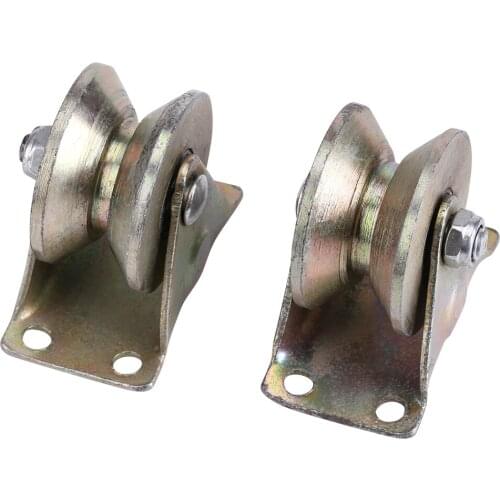 2pcs 2 inch V Type Wheel Track Rail W/ Bracket Sliding Gate Roller Steel Can ease the vibration no noise water proof low creep