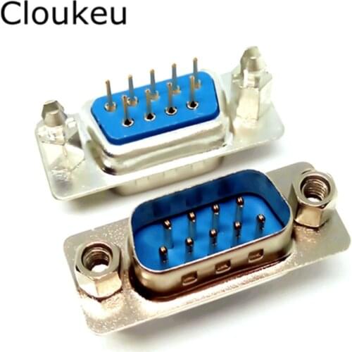 5Pcs With fixed screw DP9 pin Male Insert plate type PCB Connector RS232 serial port DB9 adapter
