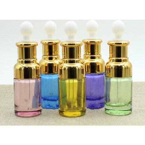 50pcs New transparent spray glass, empty bottle, essential oil bottle, round gel head, dropper, essence, original liquid bott