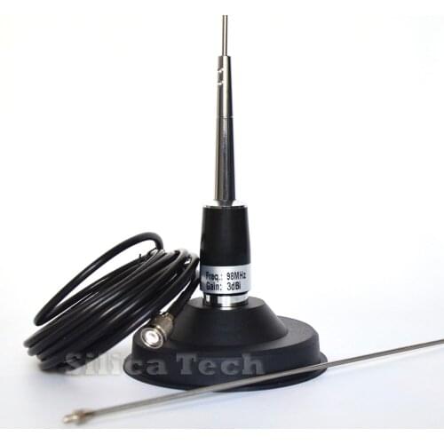 98MHz Car fm antenna sucker with 3M cable for 7w, 15w FM Transmitter - TNC port