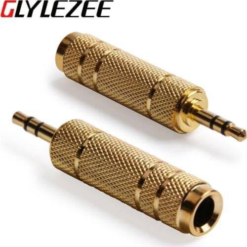 3.5mm Male to 6.5mm Female Jack Stereo Microphone Headphone Audio Adapter Gold Plated Plug Converter Connector