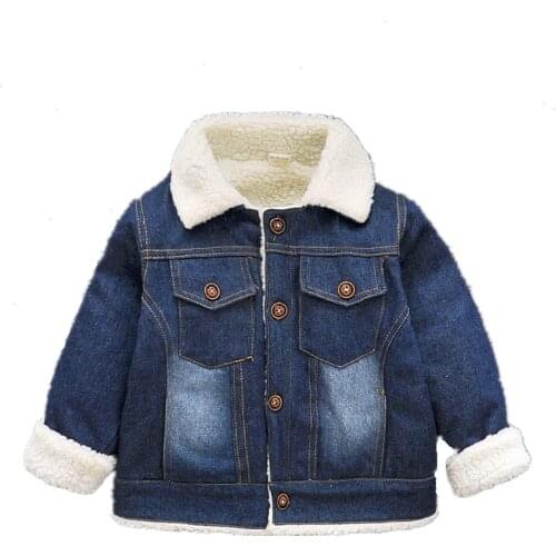Baby Girl 2019 new autumn and winter child warm thick demin jacket children Outerwear toddler baby coats and jackets