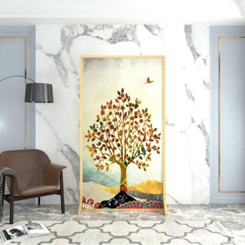 European style tree art screen partition living room bedroom block home mobile floor screen