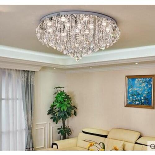 Crystal ceiling lamp simple modern living room bedroom lamp luxury atmosphere round led home crystal lamps led lighting fixture