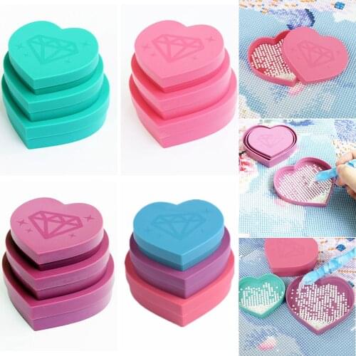 5D Diamond Painting Tool Heart-Shaped Drill Diamond Tray Box Diamond Embroidery Accessories Large Capacity Drill Plate Tray