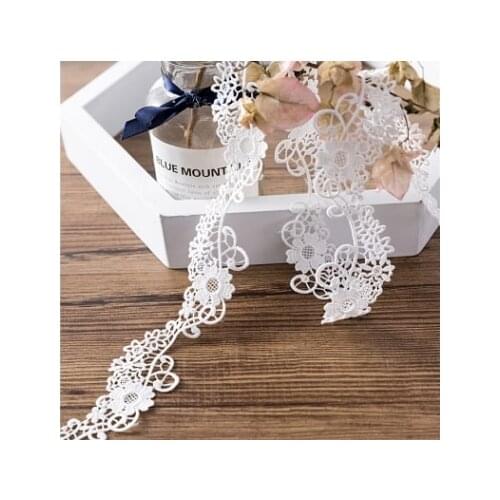 PT line width 4.3cm high quality exquisite polyester silk water soluble embroidery lace clothing wedding skirt Accessories