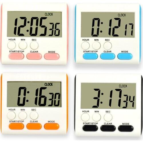 Square LCD Digital Kitchen Timer For Cooking Shower Study Stopwatch Alarm Sleep Stopwatch Clock Cooking Countdown Time Timer