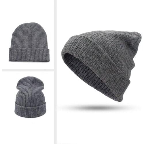 New Knitted Cap Hats Autumn Winter Hat For Women Men Unisex Skullies Beanies Warm Outdoor Hat Solid Color Dad Cap Beanie