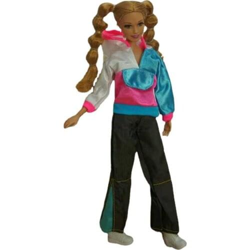 1/6 BJD Clothes White Pink Blue Hoodie Top Green Army Pants Outfit For Barbie Doll Clothes 11.5" Dolls Accessories Kids DIY Toys