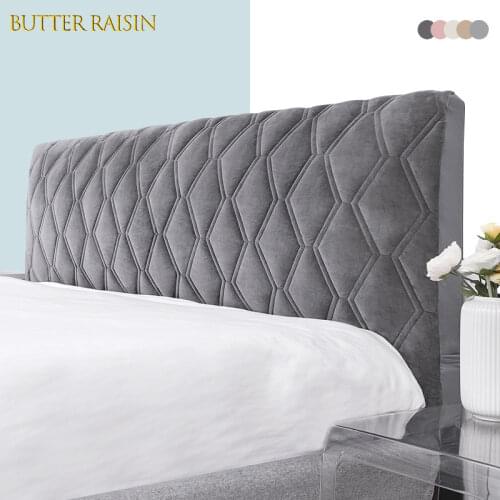 All-inclusive Soft Smooth Quilted Head Cover Thicken Velvet Headboard Cover Solid Color Bed Back Dust Protector Cover Bedspread