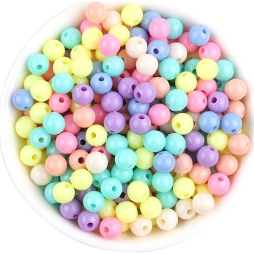 100pcs/Lot 6mm Colorful Round Loose Spacer Beads For Jewelry Making Accessories Handmade Diy Bracelet Necklace Wholesale