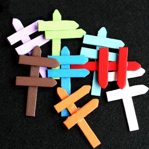 5Pcs/10Pcs Fairy Garden Gnome Moss Terrarium Bonsai Figurines Micro Landscape DIY Wood Crafts Sign Board Signboard Miniatures