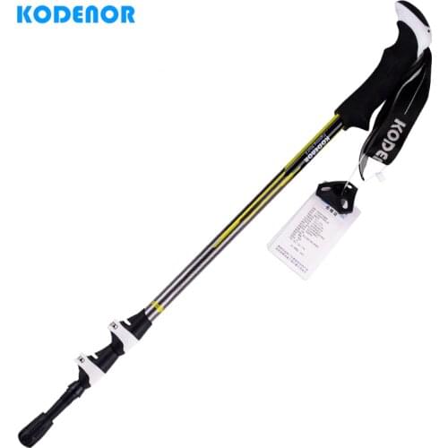 2 Pieces Folding Hiking Trekking Pole 3 Sections Aluminum Straight Handle Telescopic Ski Walking Stick For Camping Climbing