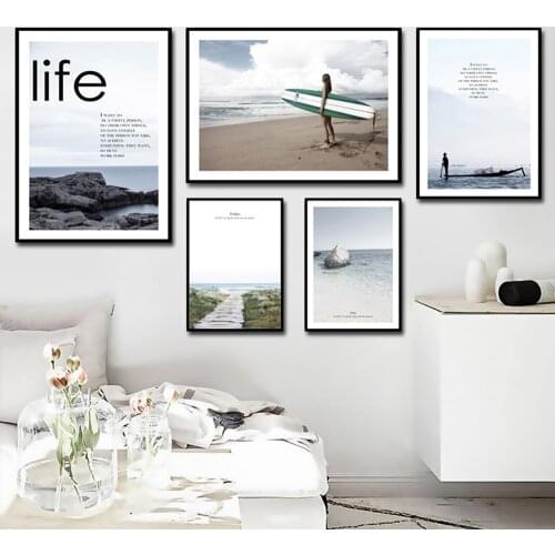 Modern Wall Art Canvas Seascape Poster Nordic Fashion Posters And High Definition Prints Wall Pictures For Living Room Decortion