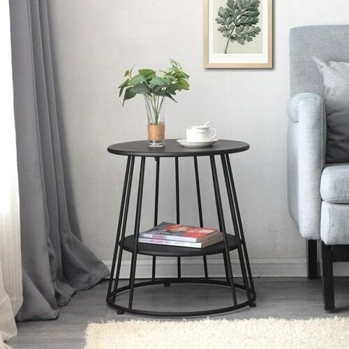 Modern simple Metal side table coffee corner 2-layer Bedside table Living room furniture Portable coffee table for living room