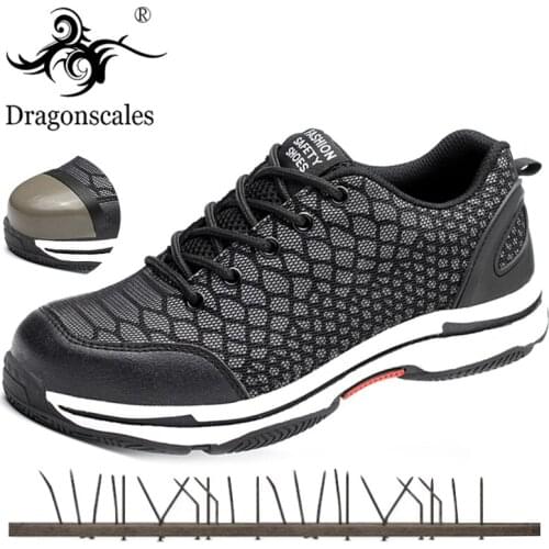 Dragonscales Steel Toe Safety Work Shoes Men Fashion Breathable Slip On Anti-smashing anti-piercing Indestructible Work Boot
